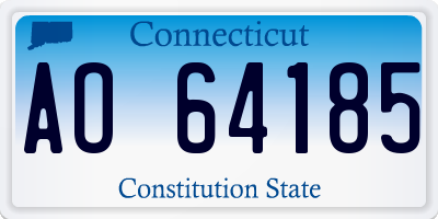 CT license plate AO64185