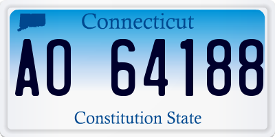 CT license plate AO64188