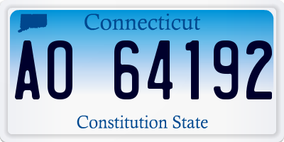 CT license plate AO64192