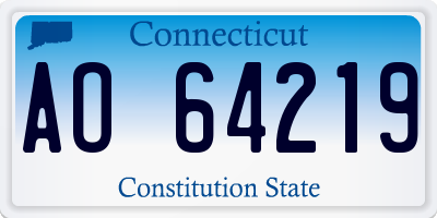 CT license plate AO64219
