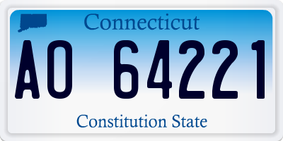 CT license plate AO64221