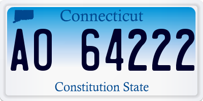 CT license plate AO64222