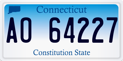 CT license plate AO64227