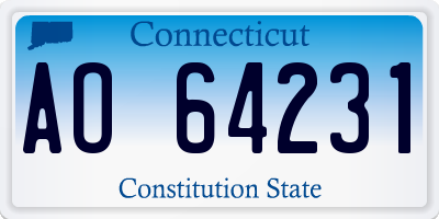 CT license plate AO64231