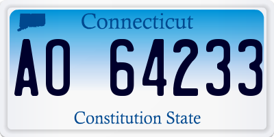 CT license plate AO64233