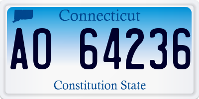 CT license plate AO64236