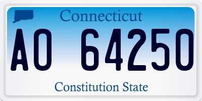 CT license plate AO64250