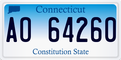 CT license plate AO64260