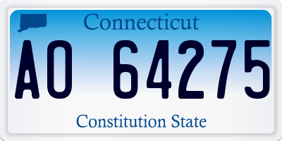 CT license plate AO64275