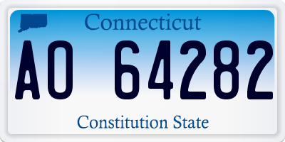 CT license plate AO64282