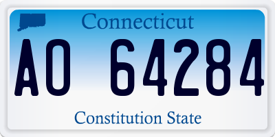 CT license plate AO64284