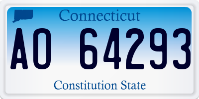 CT license plate AO64293