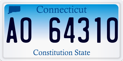CT license plate AO64310