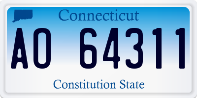 CT license plate AO64311