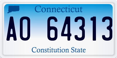 CT license plate AO64313