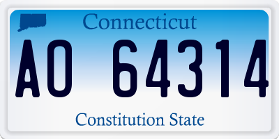 CT license plate AO64314