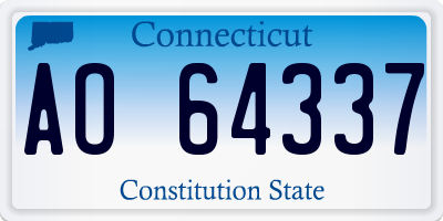 CT license plate AO64337