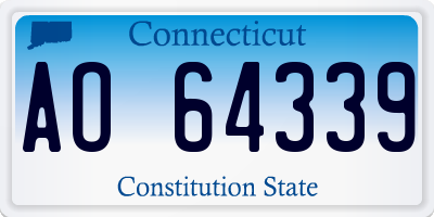 CT license plate AO64339