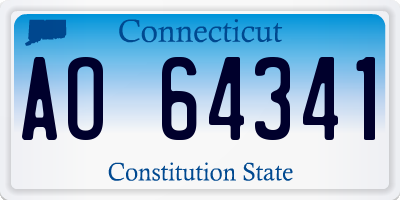 CT license plate AO64341