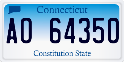 CT license plate AO64350