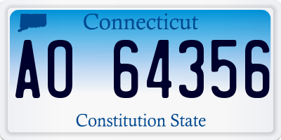 CT license plate AO64356