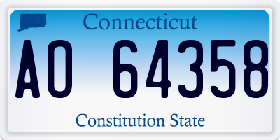 CT license plate AO64358