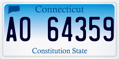 CT license plate AO64359