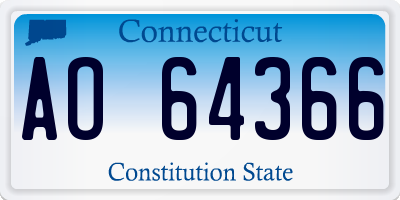 CT license plate AO64366
