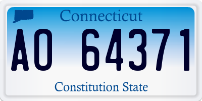 CT license plate AO64371