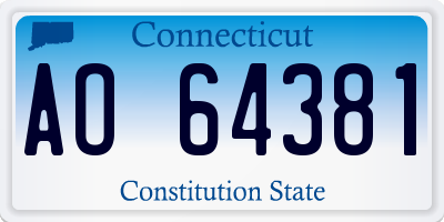 CT license plate AO64381