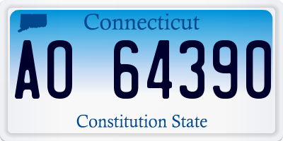 CT license plate AO64390