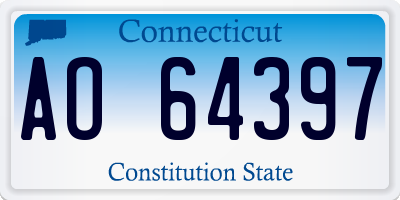 CT license plate AO64397