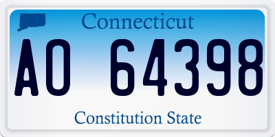 CT license plate AO64398