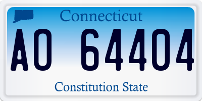 CT license plate AO64404