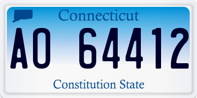 CT license plate AO64412