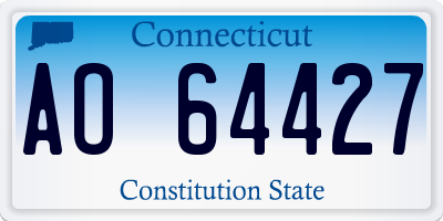 CT license plate AO64427