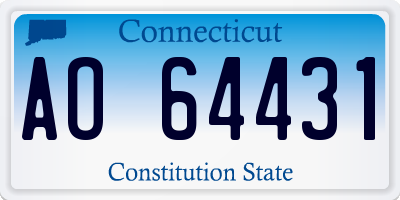 CT license plate AO64431