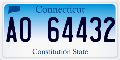 CT license plate AO64432