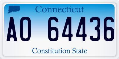 CT license plate AO64436