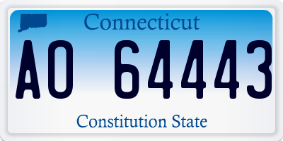 CT license plate AO64443