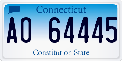 CT license plate AO64445