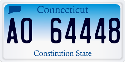 CT license plate AO64448