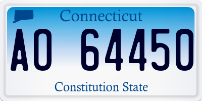 CT license plate AO64450