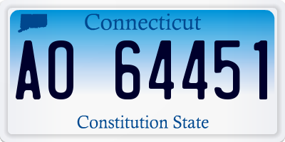CT license plate AO64451