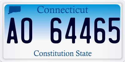 CT license plate AO64465