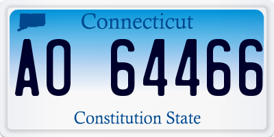 CT license plate AO64466