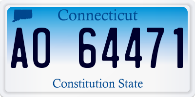 CT license plate AO64471