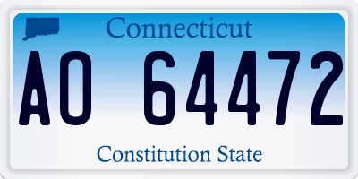 CT license plate AO64472