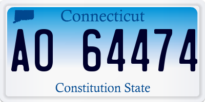 CT license plate AO64474