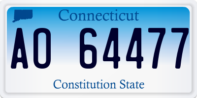 CT license plate AO64477